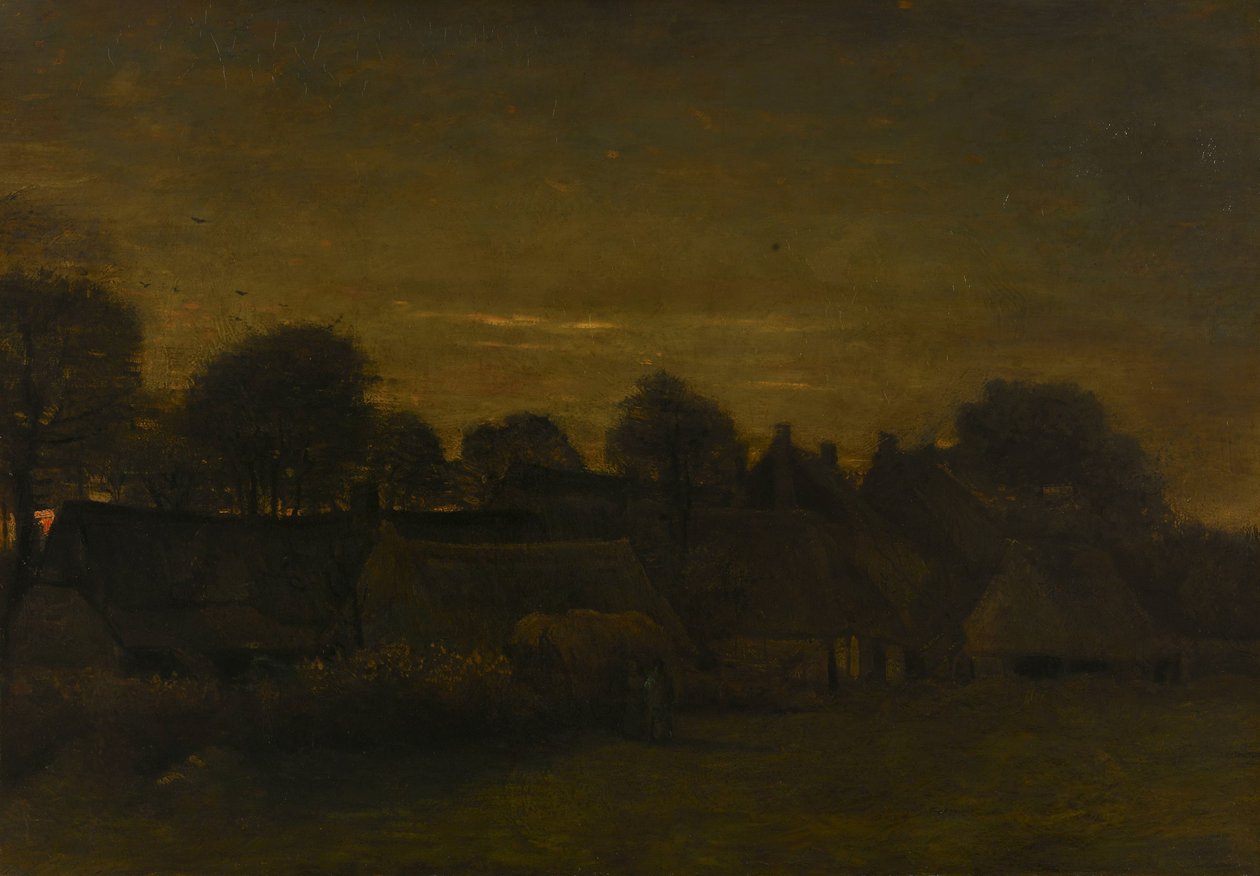 Alacakaranlıkta Çiftçi Köyü by Vincent van Gogh
