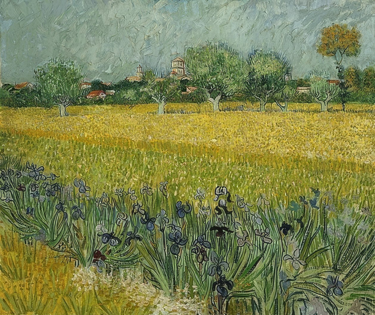 Arles yakınlarında süsenli tarla. Mayıs 1888 by Vincent van Gogh