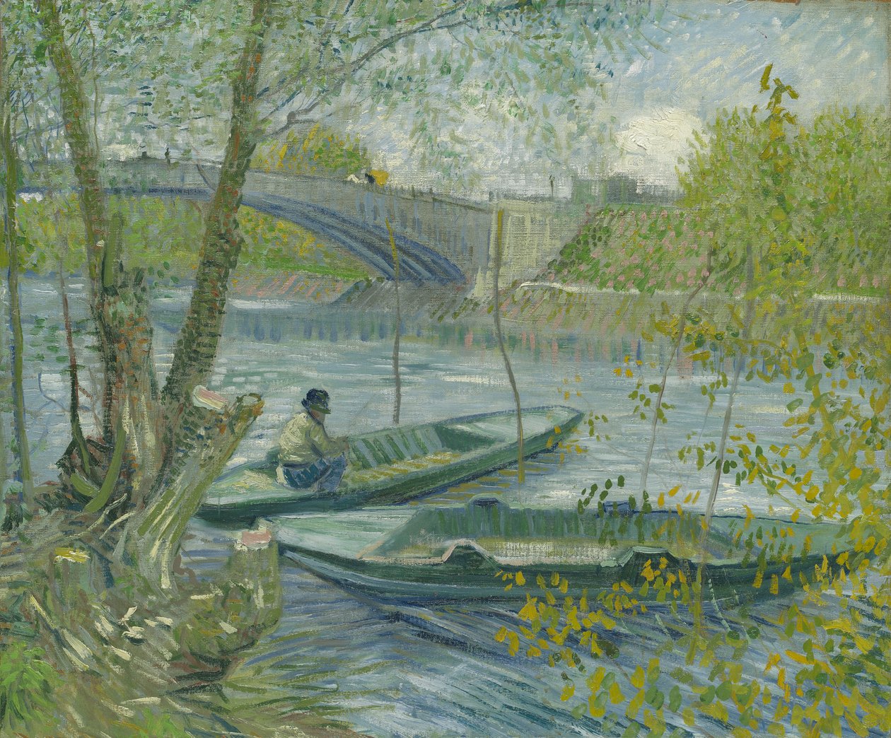 İlkbaharda Balık Tutma, Pont de Clichy by Vincent van Gogh
