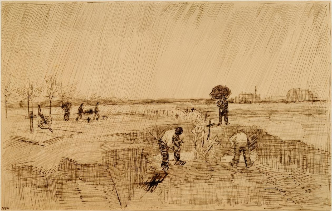 Yağmurda mezarlık by Vincent van Gogh
