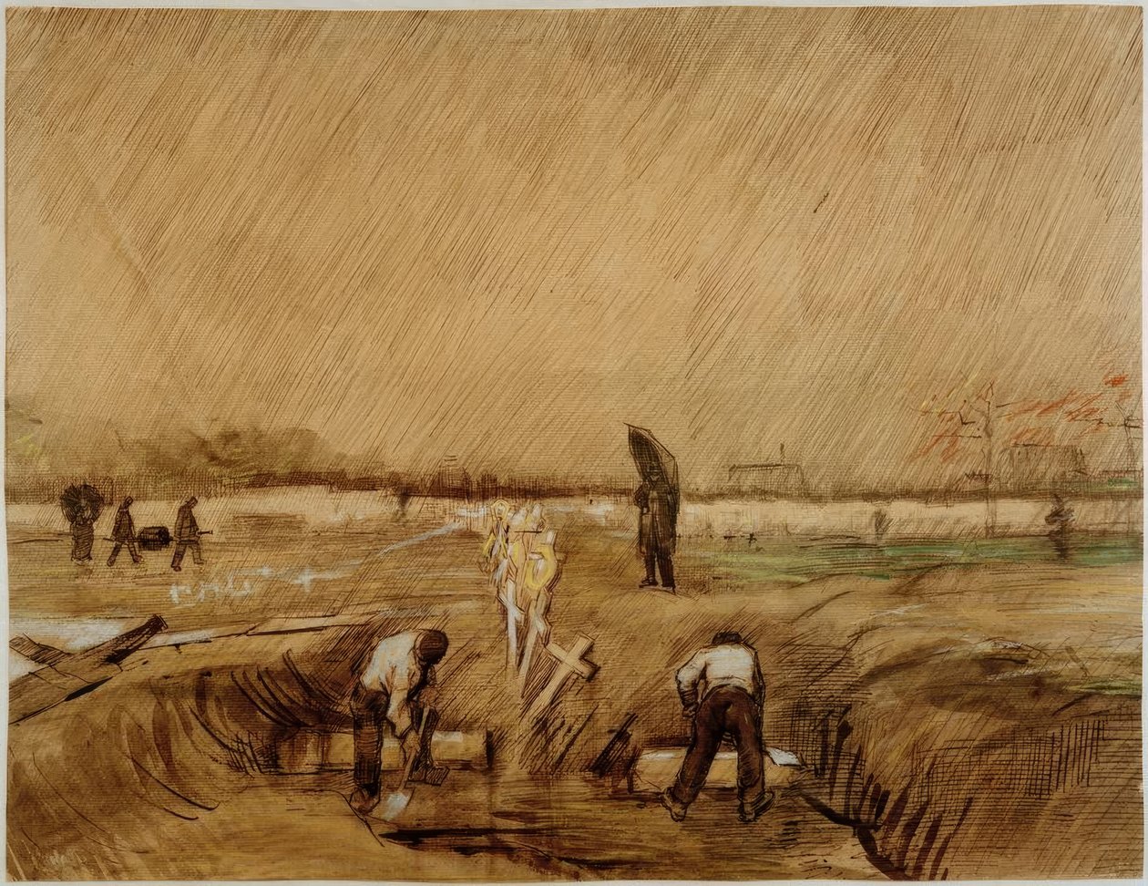 Yağmurda mezarlık by Vincent van Gogh