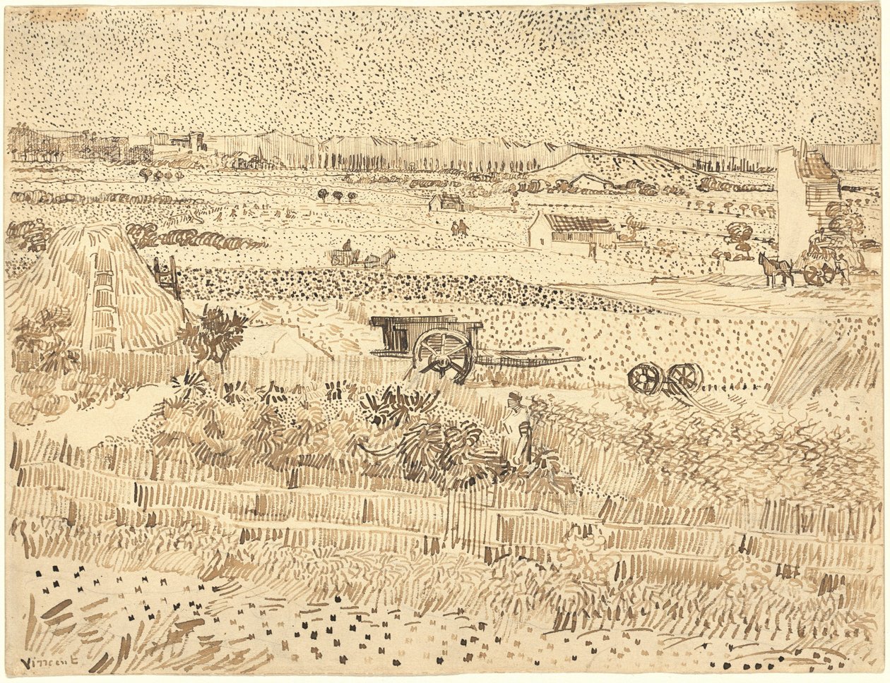 Hasat--La Crau Ovası by Vincent van Gogh