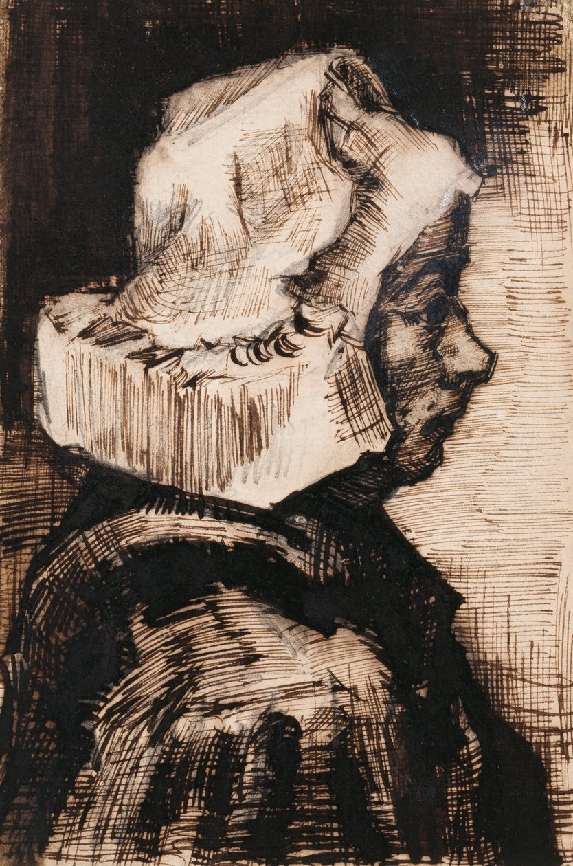 Bir Köylü Kadının Başı, Sağa Dönük, 1884 by Vincent van Gogh
