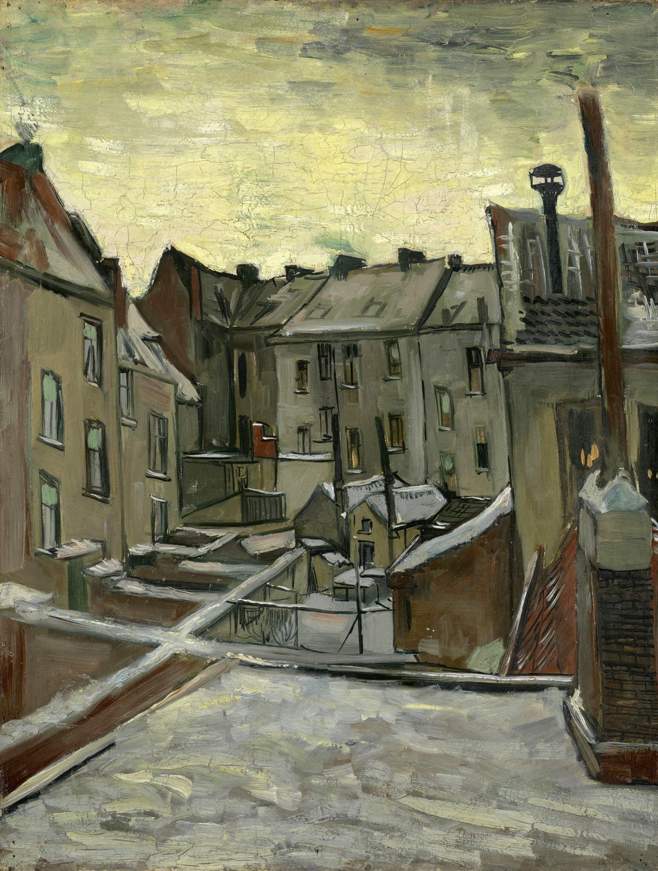 Arkadan Görülen Evler, Anvers par Gogh, Vincent, van (1853-1890). Tuval üzerine yağlı boya, ebat : 43,7x33,7 by Vincent van Gogh
