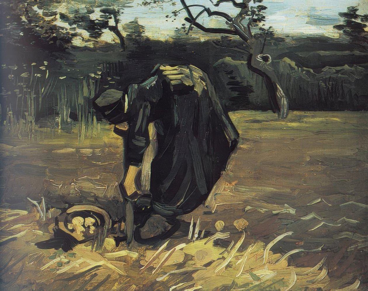 Patates kazma köylü kadın by Vincent van Gogh