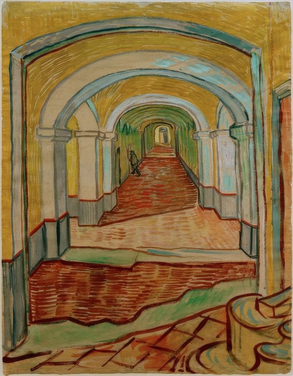 Sanatoryumdaki koridor by Vincent van Gogh