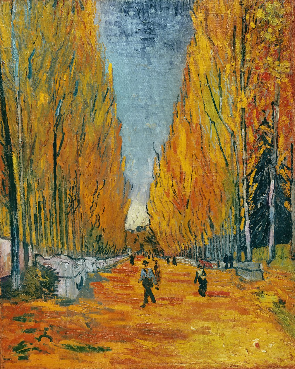 L "Allee des Alyscamps, Arles, 1888 by Vincent van Gogh