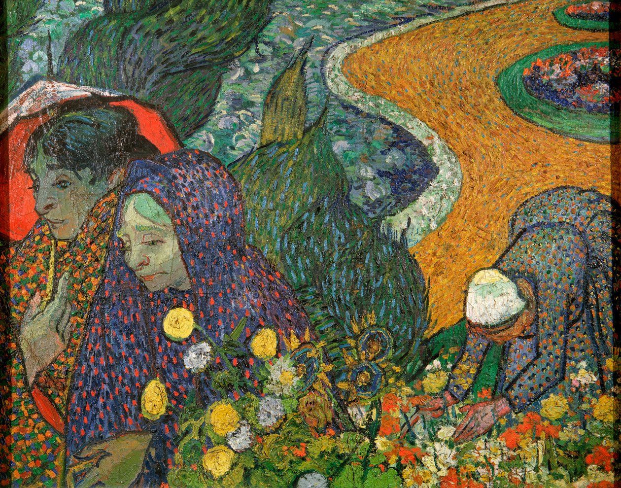 Arles Hanımları, Etten'deki Bahçenin Anıları, 1888. by Vincent van Gogh
