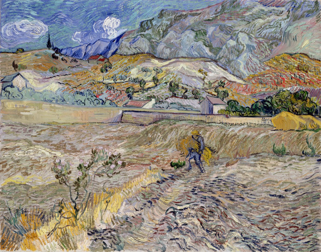 Saint-Remy'de Manzara (Plouged Field) (tuval üzerine yağlı boya) by Vincent van Gogh