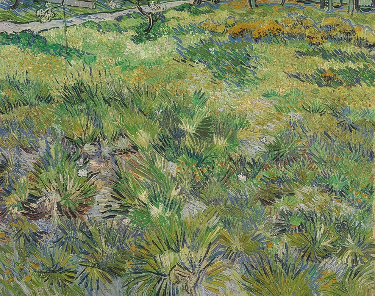 Kelebekler ile uzun çimen. 1890 by Vincent van Gogh