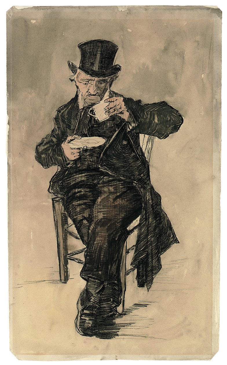 Bir Fincan Kahve İçen Silindir Şapkalı Yoksul Ev Sakini, 1882 by Vincent van Gogh