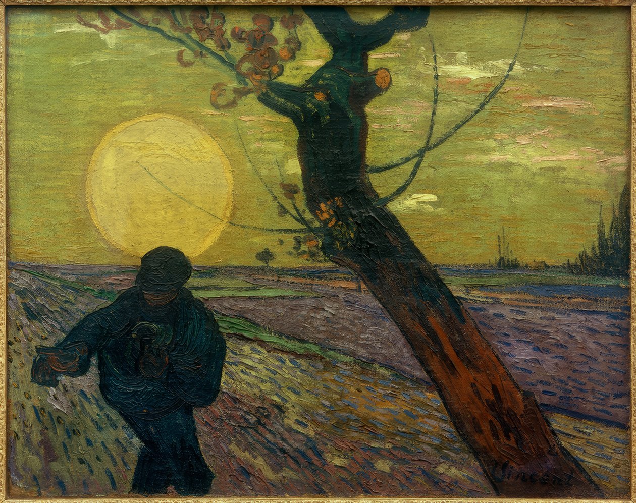 gün batımında ekici by Vincent van Gogh