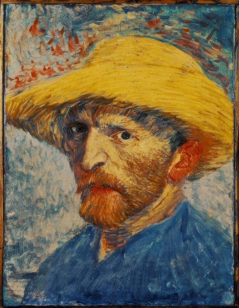 Sarı hasır şapkalı otoportre by Vincent van Gogh