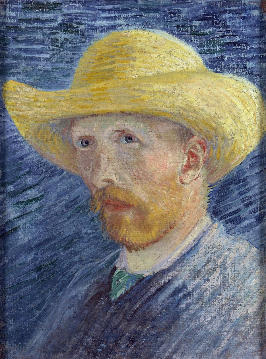 Hasır Şapkalı Otoportre par Gogh, Vincent, van (1853-1890). Tuval üzerine yağlı boya, ebat : 41,8x31,5 by Vincent van Gogh