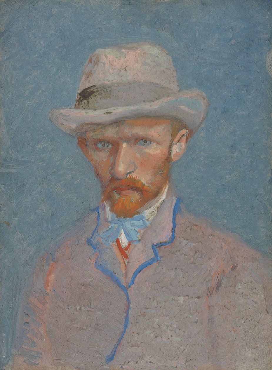 Gri keçe şapkalı Otoportre by Vincent van Gogh