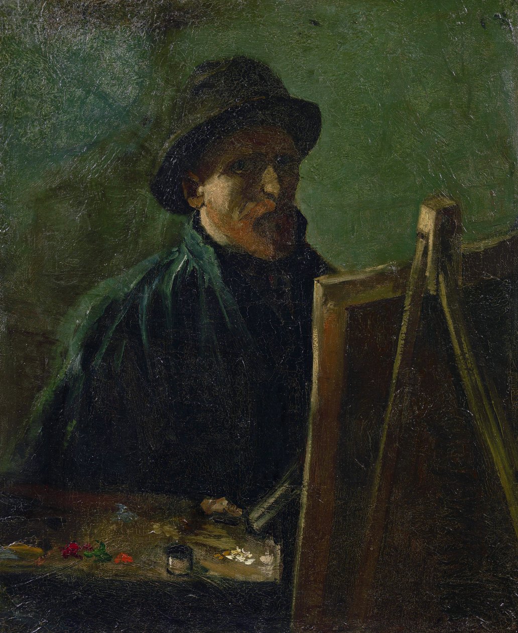 Gogh, Vincent, van (1853-1890) için şövalede otoportre. Tuval üzerine yağlı boya, ebat : 46,5x38,5 by Vincent van Gogh