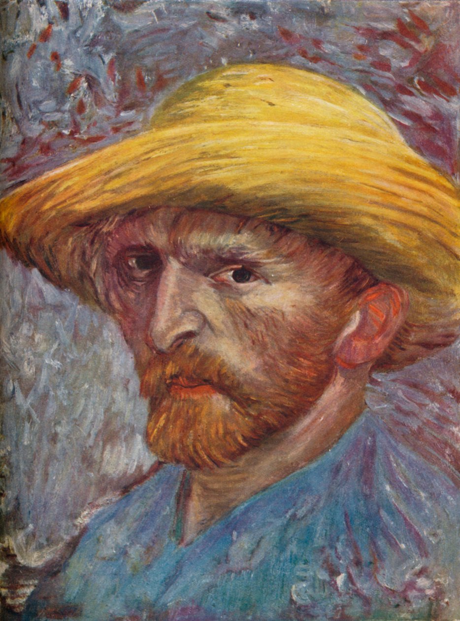 Hasır Şapkalı Otoportre, 1887 by Vincent van Gogh