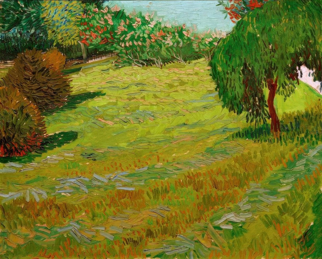 Güneşli çayır: üzerinde park by Vincent van Gogh