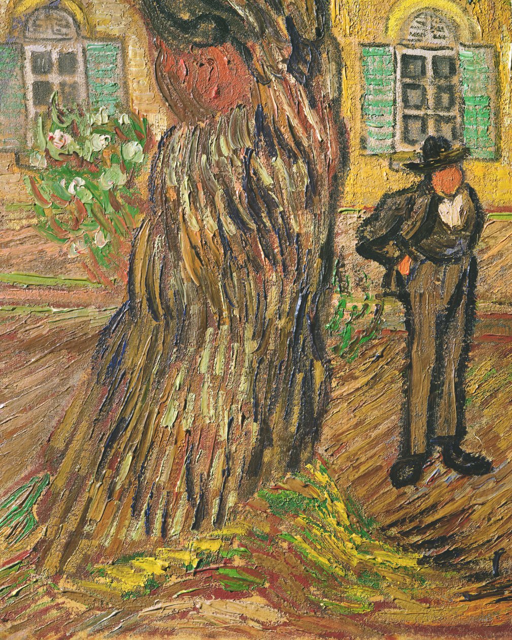 Pauls Hastanesi, St. Remy, insan ve ağaç detayı, 1889 tuval üzerine yağlı boya detayı 36527 by Vincent van Gogh