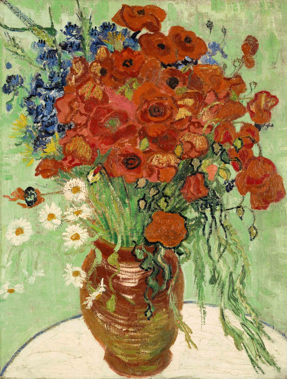 Natürmort, Papatya ve Gelincikli Vazo, 1890 by Vincent van Gogh