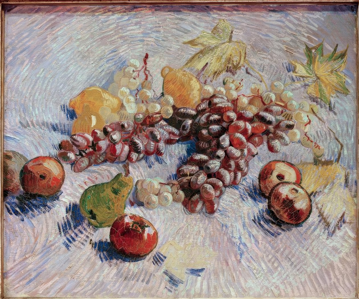Üzüm, elma, limon ve armut ile natürmort by Vincent van Gogh