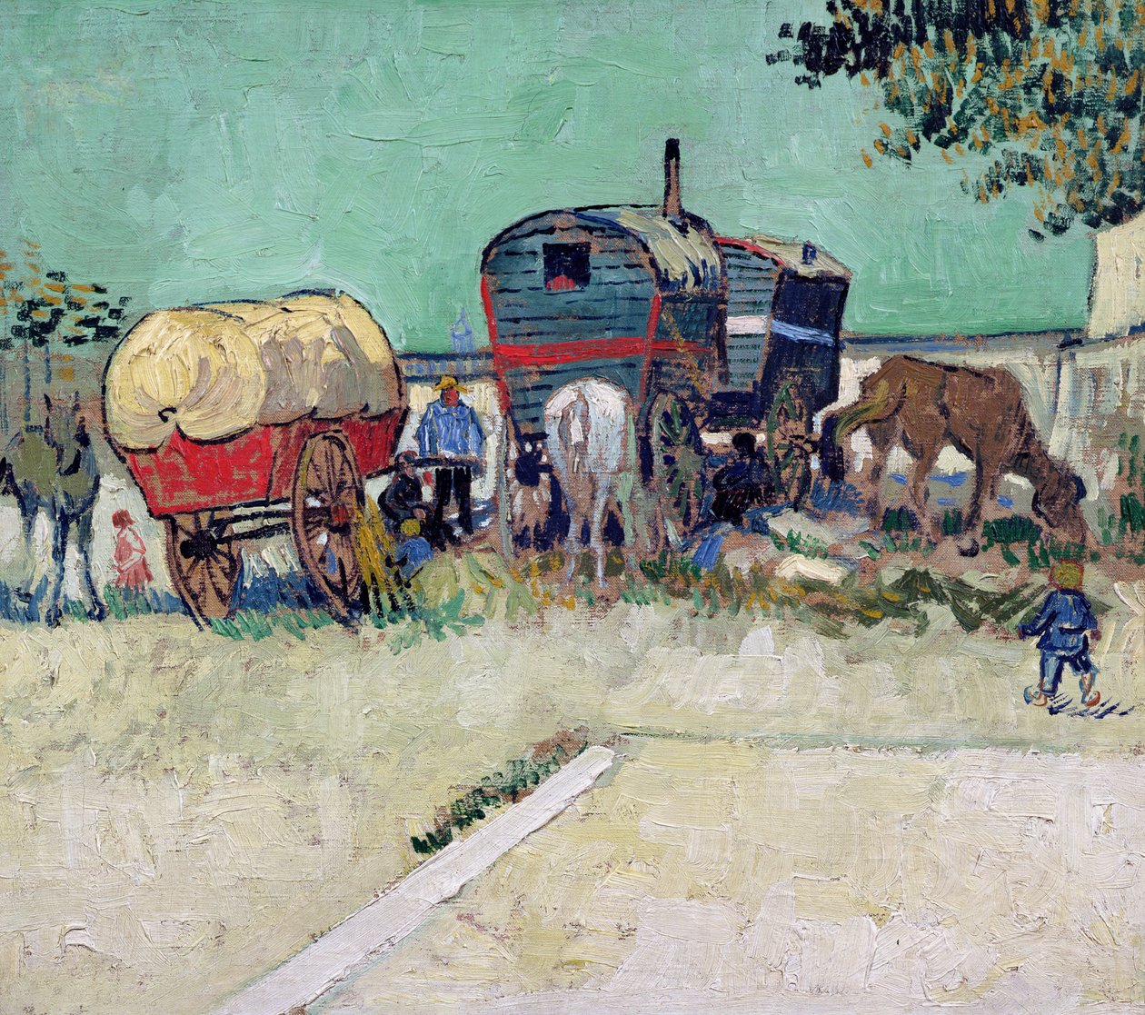 Karavanlar, Arles yakınlarındaki Çingene Kampı by Vincent van Gogh