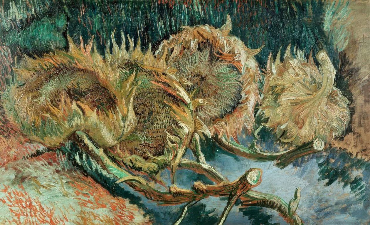 Dört solmuş ayçiçeği by Vincent van Gogh