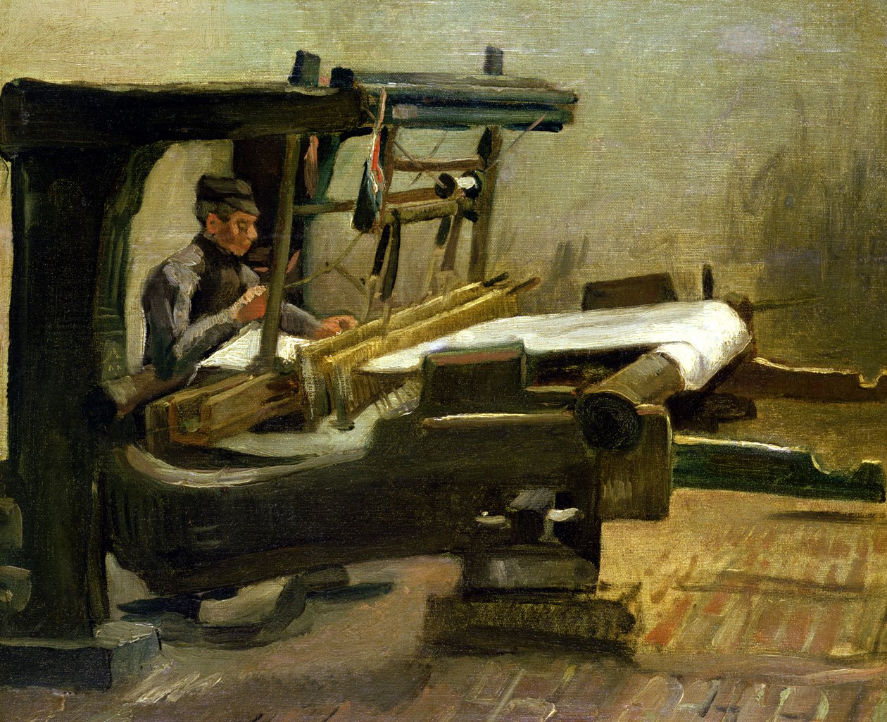 Dokuma Tezgahında, Sağa Bakan, 1884 by Vincent van Gogh