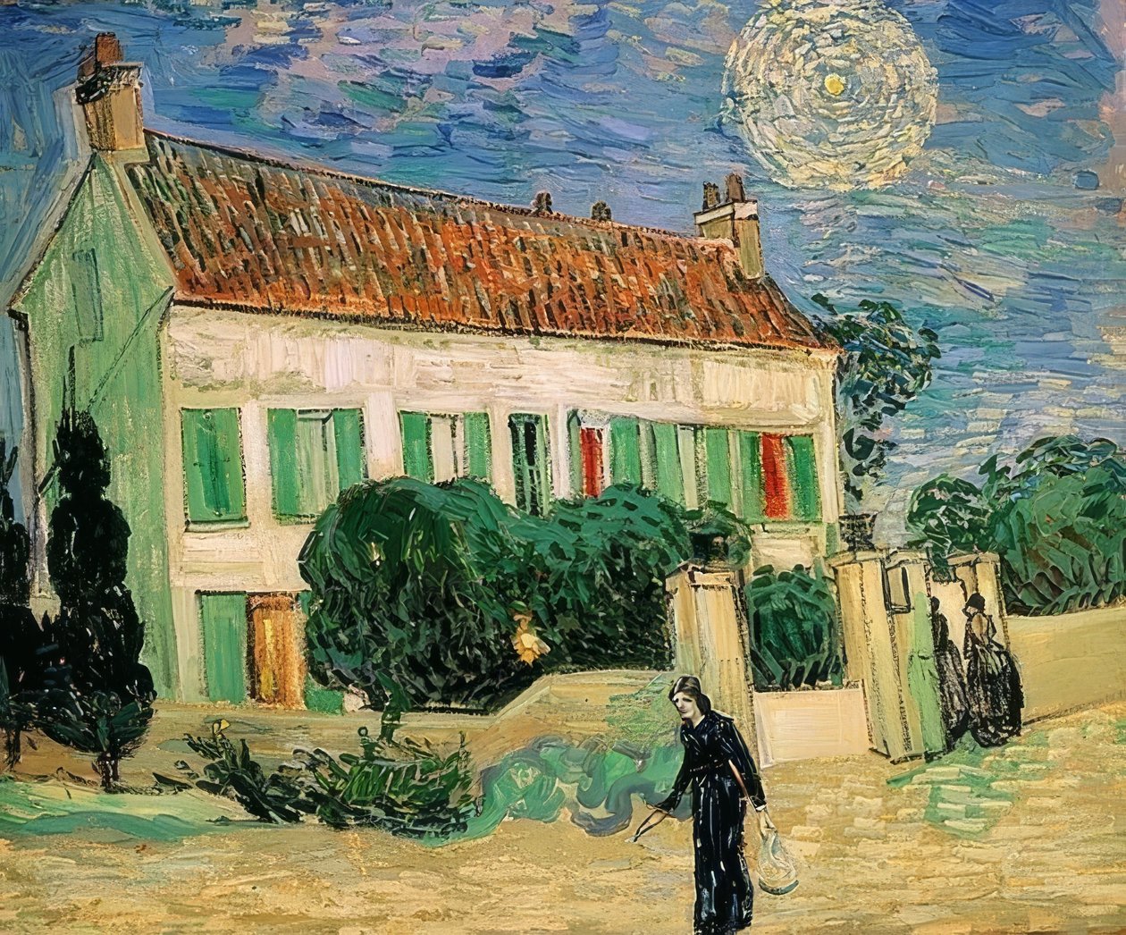 Geceleri beyaz ev. Haziran 1890 by Vincent van Gogh