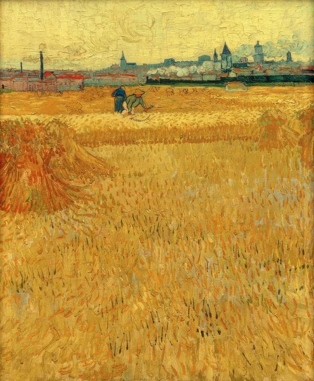 Arles manzaralı buğday tarlası by Vincent van Gogh