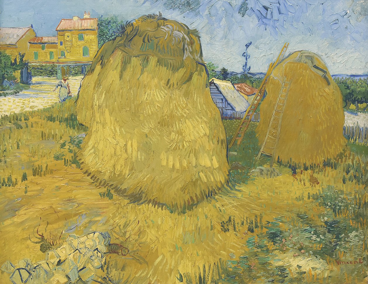 Provence'ta buğday yığınları, 1888 dolayları (tuval üzerine yağlıboya) by Vincent van Gogh