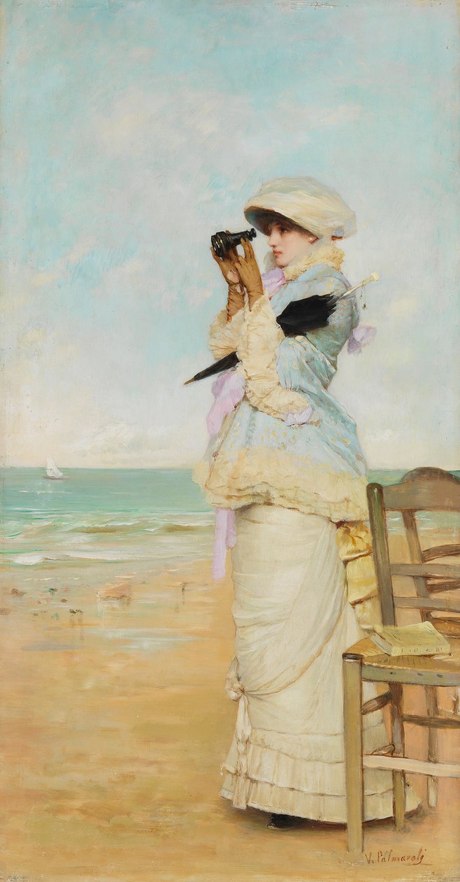 En vue - Boyama Vicente Palmaroli y Gonzalez (1834-1896) - Ahşap üzerine yağlıboya - 43x22 - Museo del Prado, Madrid by Vincente Gonzalez Palmaroli