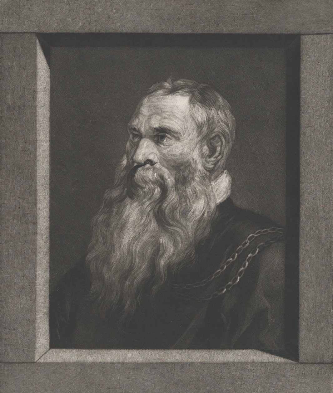 Sakallı yaşlı bir adamın portresi, ca. 1787-1851. by Vincenz Georg Kininger