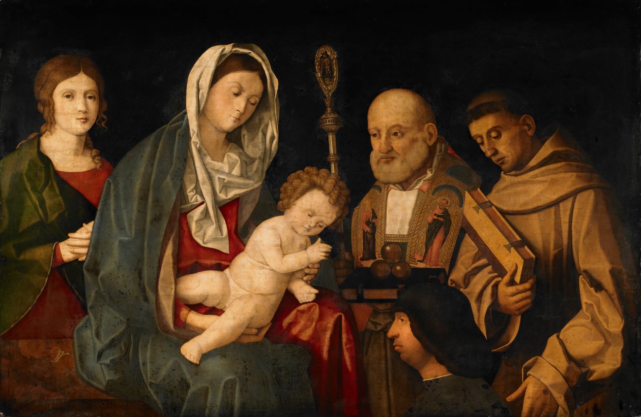 Azizler ve Bir Donör ile Bakire ve Çocuk by Vincenzo di Biagio Catena