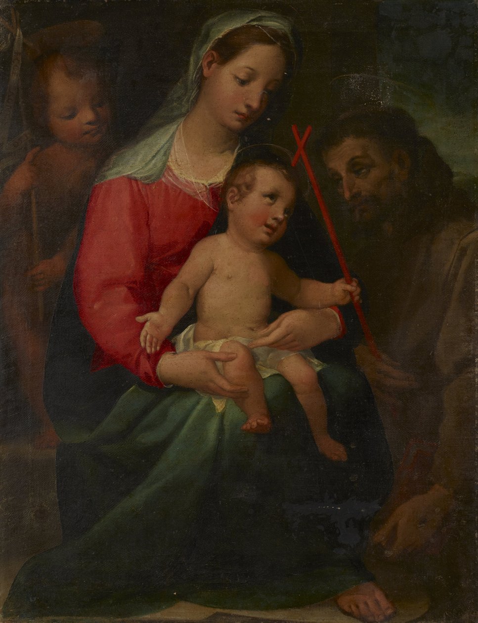 Bebek Aziz Vaftizci Yahya ve Aziz Francis ile Madonna ve Çocuk by Vincenzo Rustici