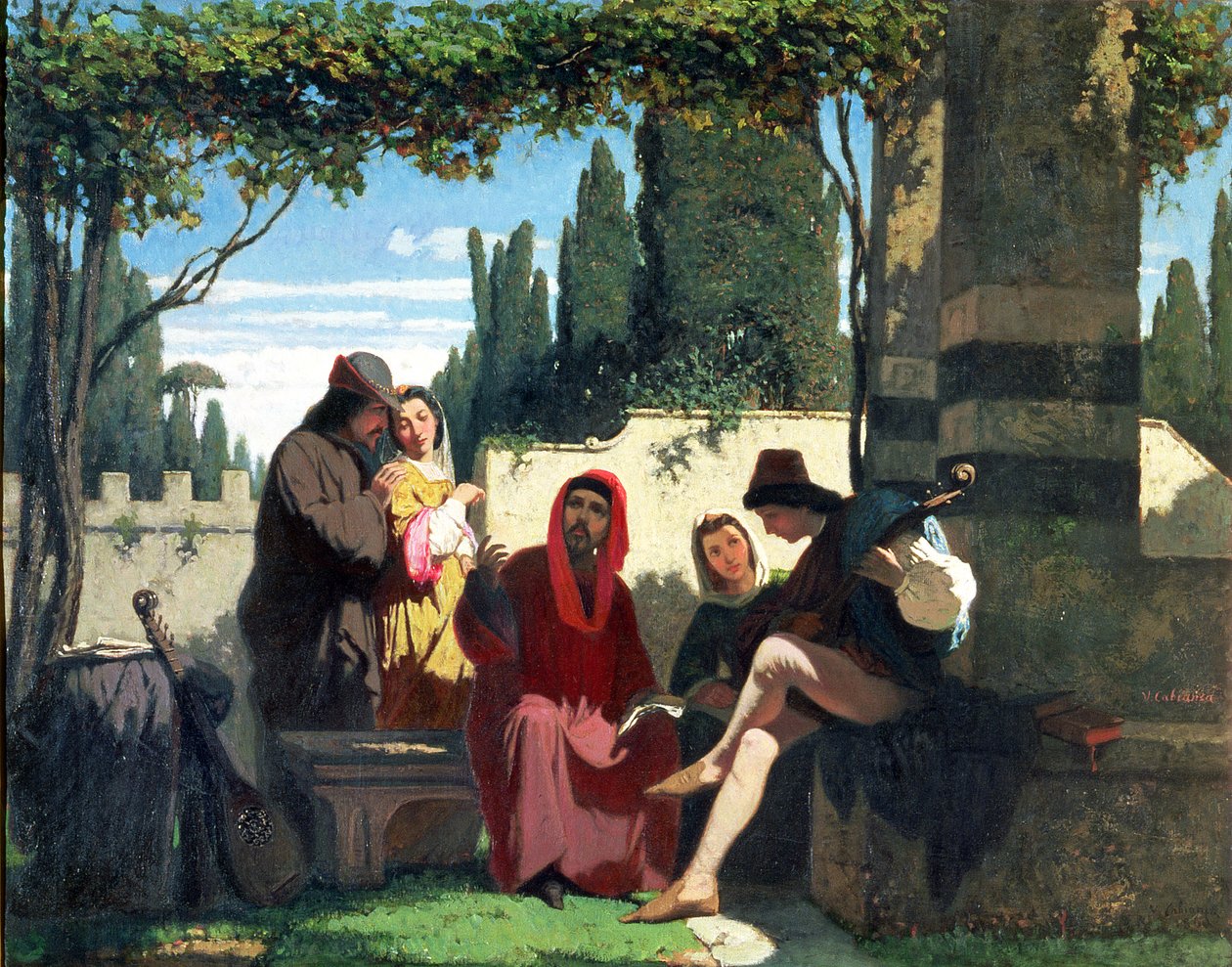 14. yüzyılda Floransalı ozanlar, 1860 by Vincenzo Cabianca