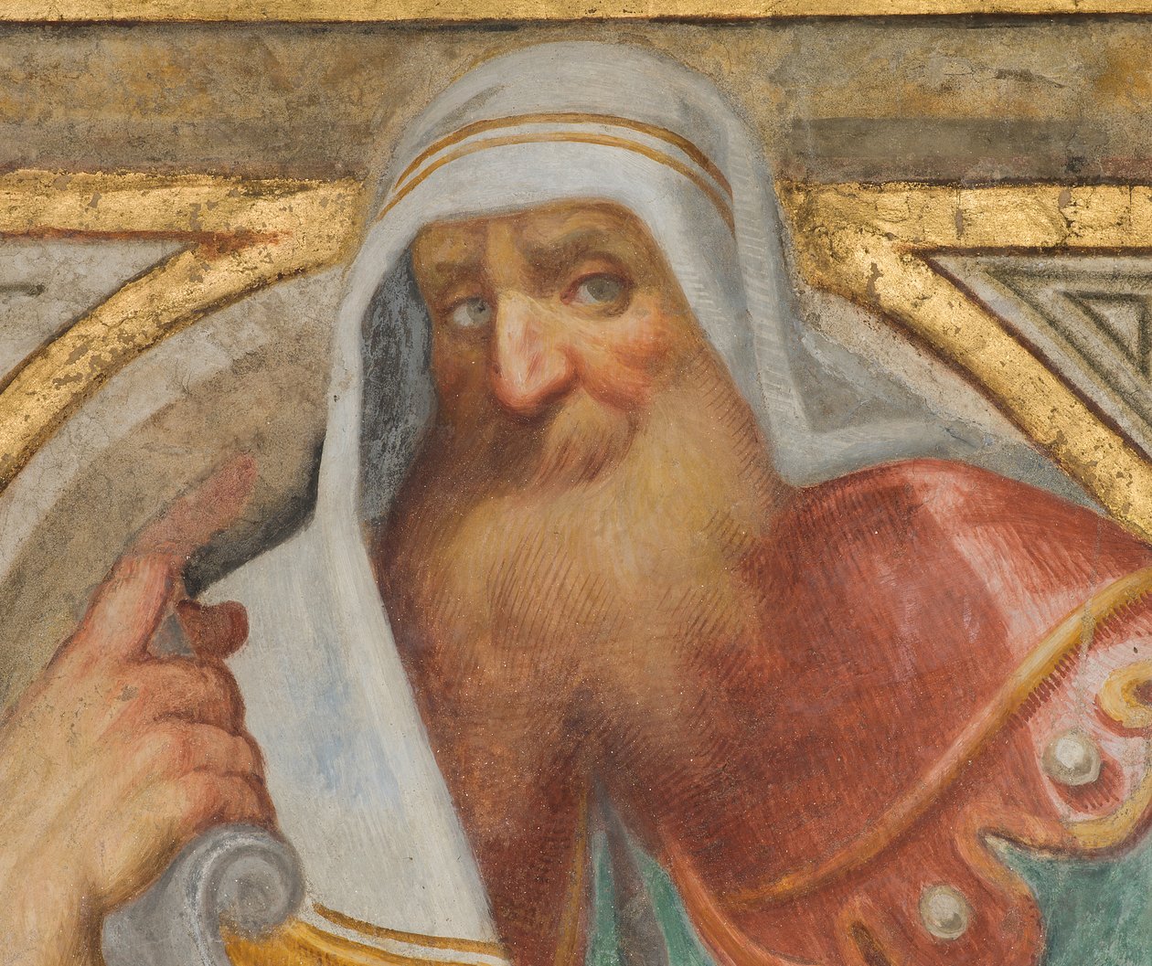Orta Nef, Plume Dördüncü Kuzey Açıklığı, Vincenzo Campi 1573, Peygamberli Büst, Detay by Vincenzo Campi