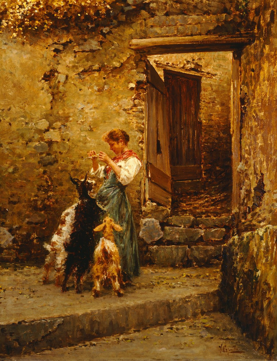 Keçili Köylü (tuval üzerine yağlı boya) by Vincenzo Caprile
