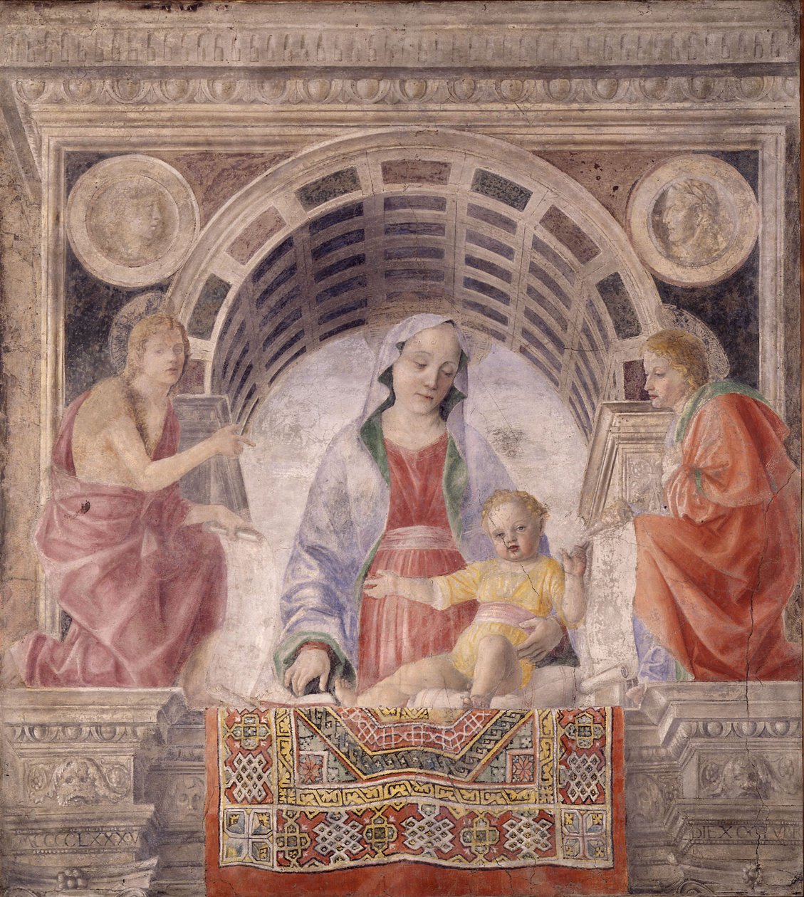 Vaftizci Yahya ve Evangelist Yahya ile Madonna ve Çocuk, 1485 by Vincenzo Foppa