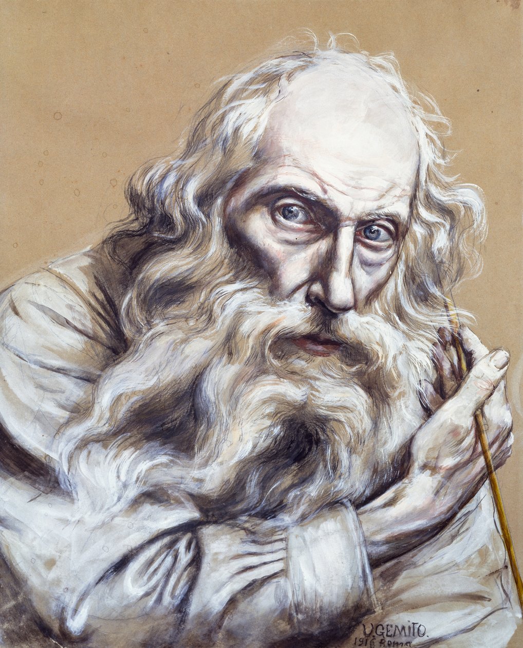 Otoportre, Vincenzo Gemito (1852-1929), kağıt üzerinde tempera, 50x40 cm by Vincenzo Gemito