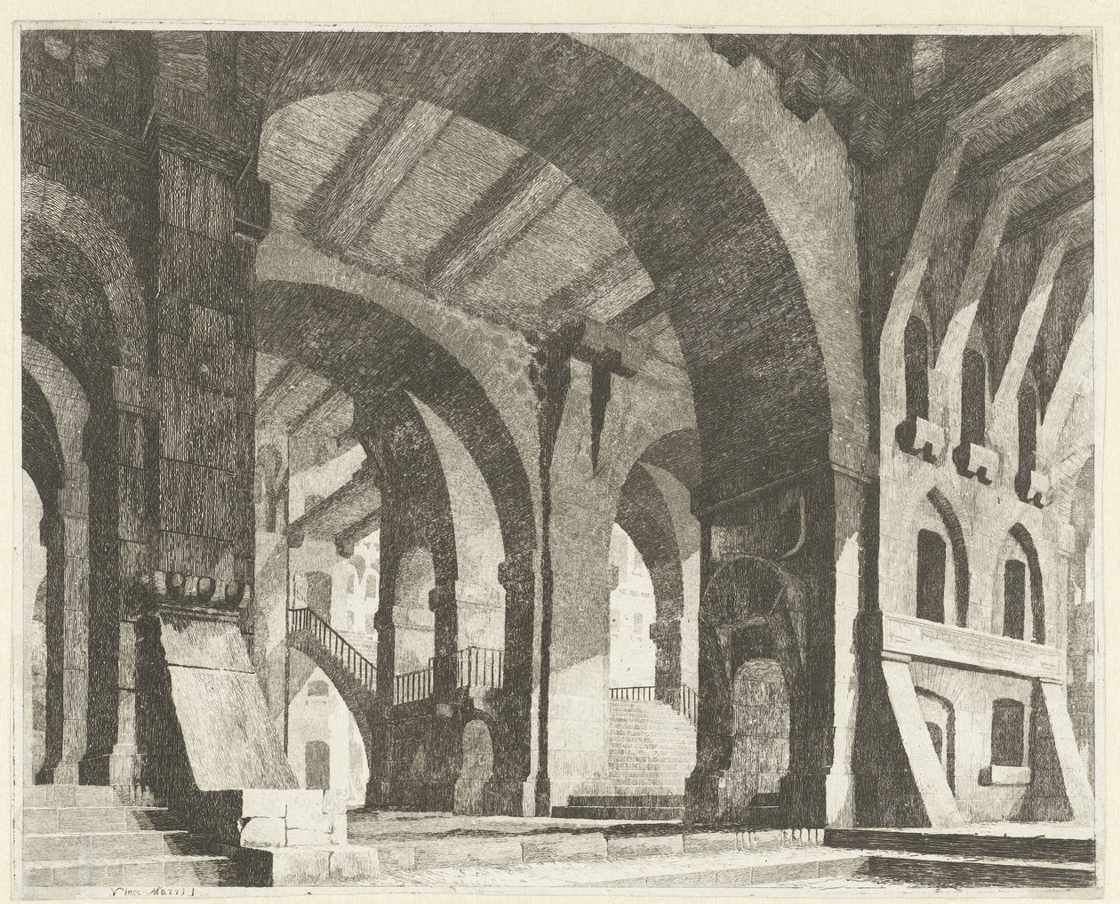 Yuvarlak kemerli yüksek alan Caprici di Scene Teatrali (dizi adı) by Vincenzo Mazzi