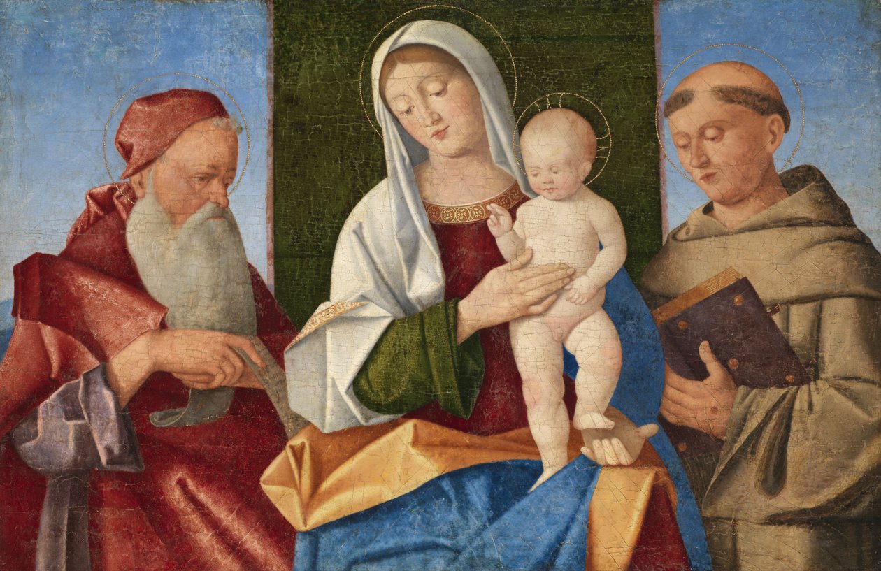 Aziz Jerome ve Aziz Francis arasında Bakire ve Çocuk, c.1510 by Vincenzo di Biagio Catena