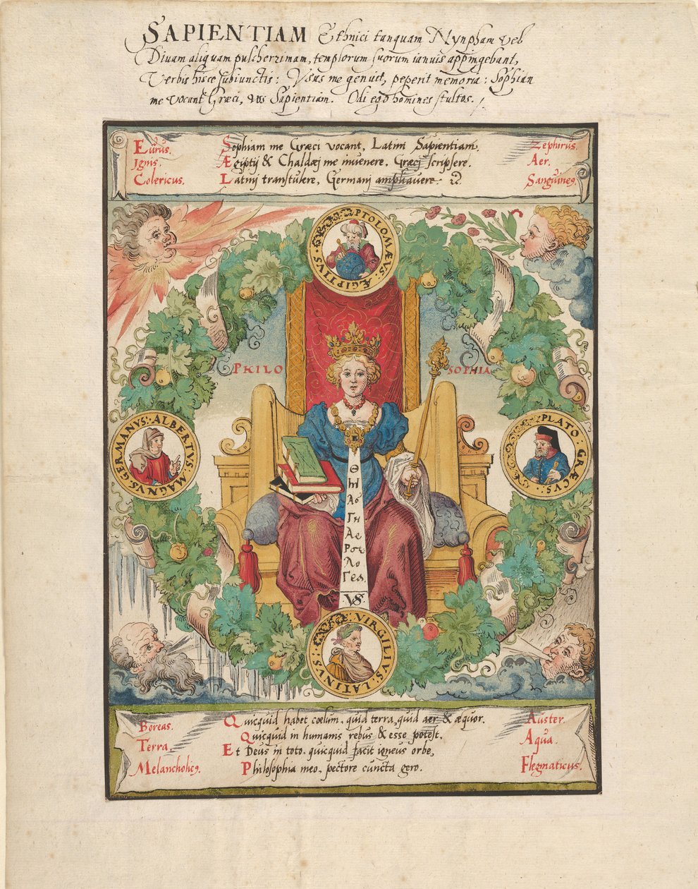 Enthroned Felsefe, 16. yüzyılın ortalarında. by Virgil Solis