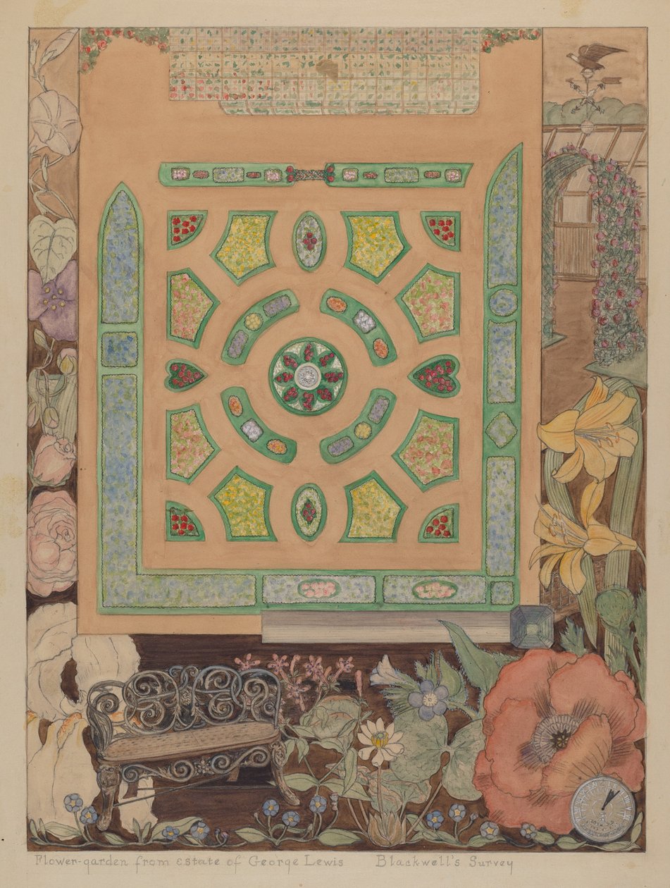 Çiçek Bahçesi - Lewis Malikanesi, c. 1936. by Virginia Richards