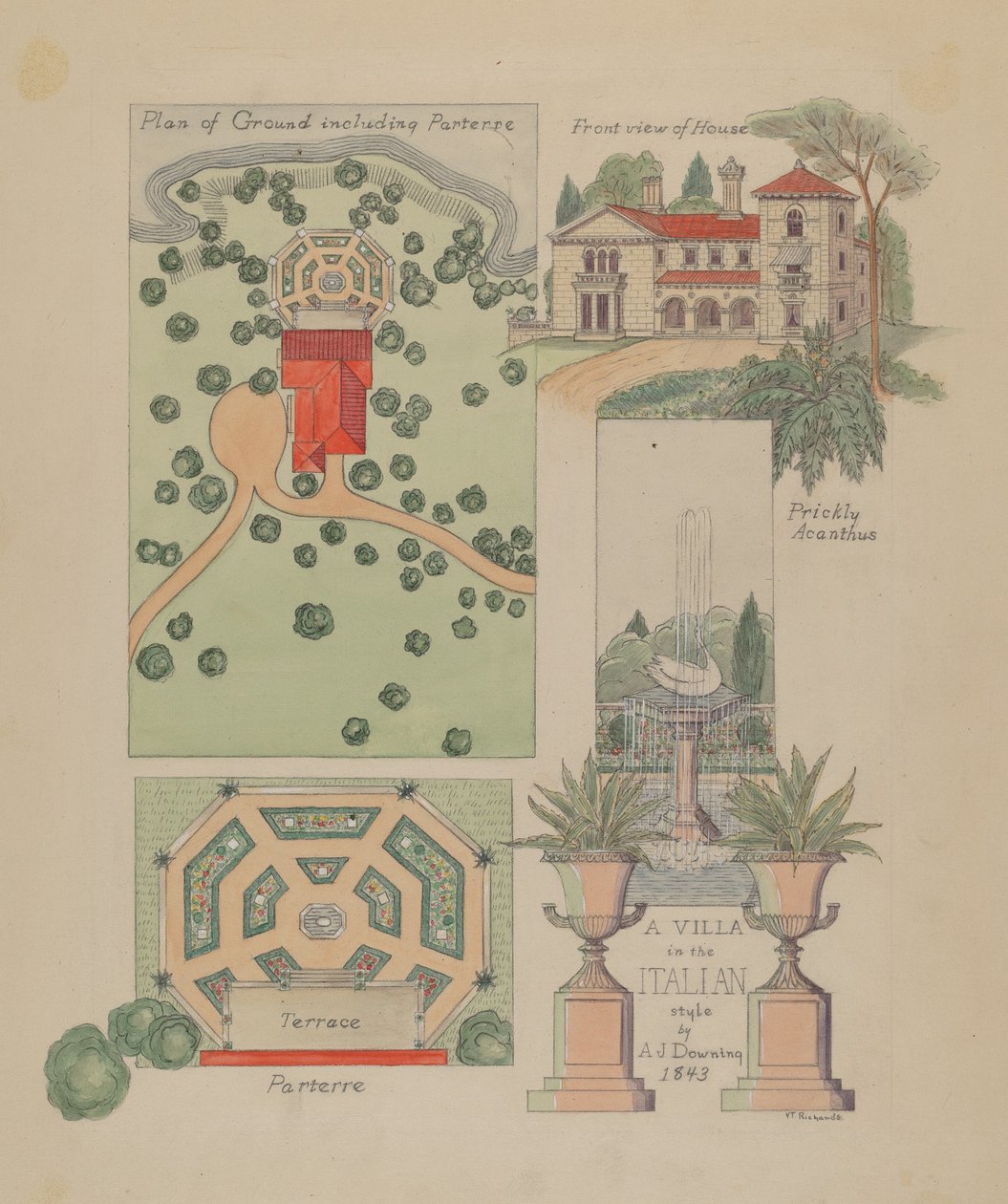 İtalyan Villa Tasarımı, c. 1936. by Virginia Richards