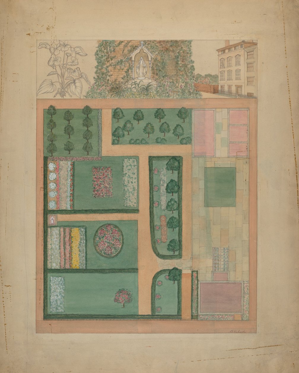 Parmentier Grounds, c. 1936. by Virginia Richards