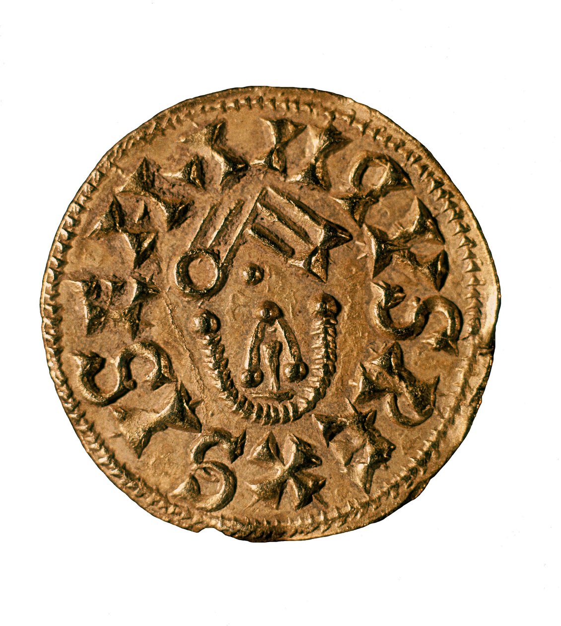 Kral Sisenand'ın Tremissis (veya triens), Tarraco, İspanya'da döküm, 7. yüzyıl (madeni para) by Visigothic