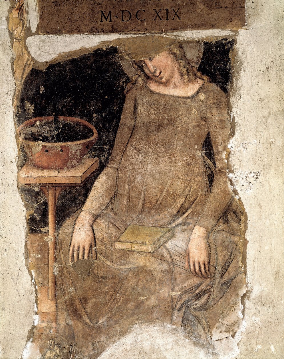 Hamile Bakire, parça (fresk) by Vitale da Bologna