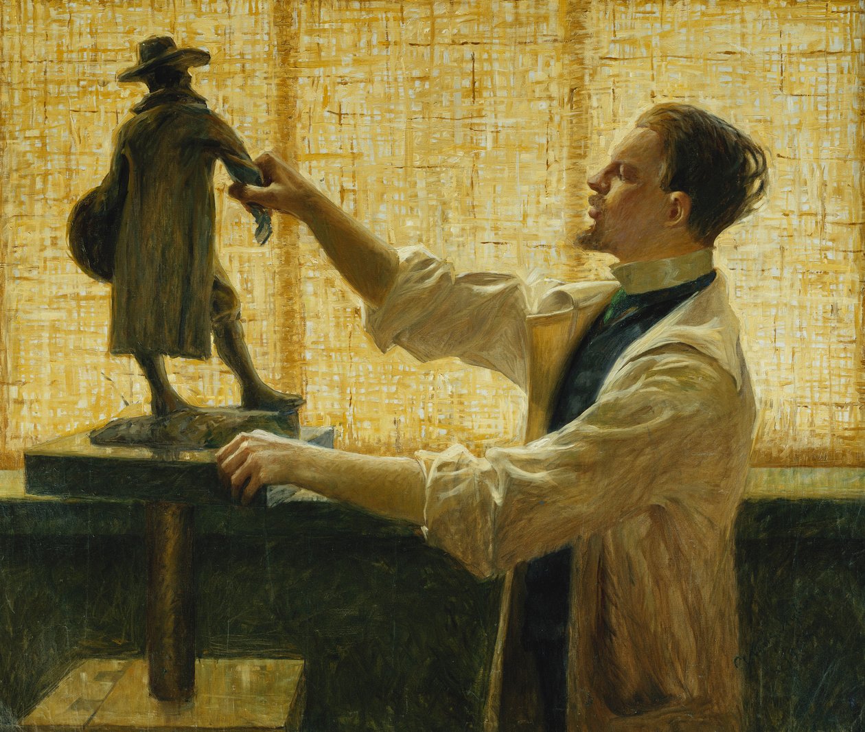Heykeltıraş Carl Eldh, stüdyosunda, 1908 by Vitalis Nyberg