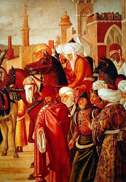 ಸೇಂಟ್ ಜಾರ್ಜ್, 1501-07ಟರ್ಕ್ ವಿಜಯೋತ್ಸವದ ವಿವರ by Vittore Carpaccio